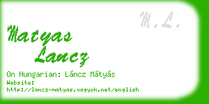 matyas lancz business card